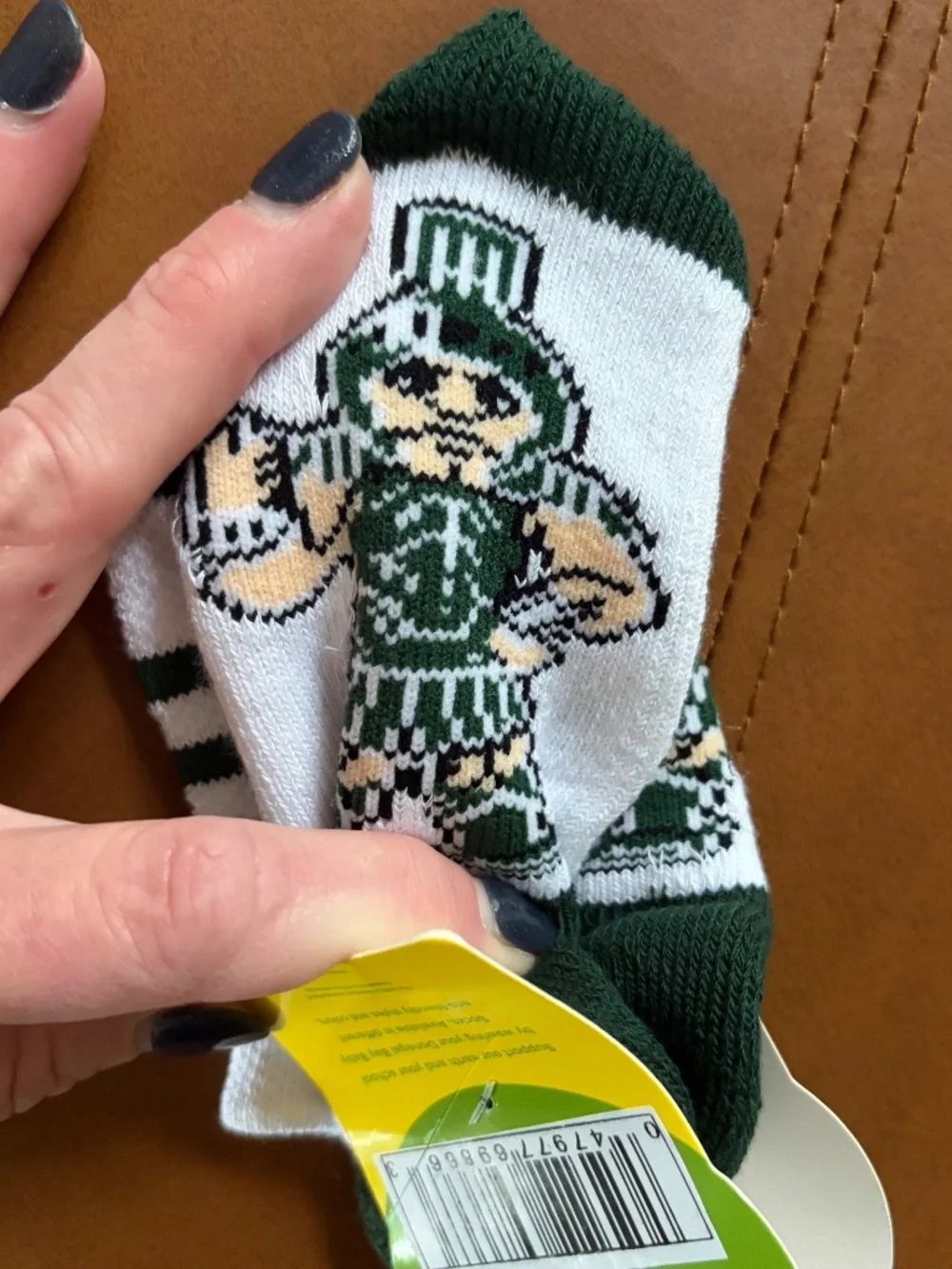 Michigan State Spartans Mascot Baby Quarter Socks Donegal Bay NWT collegiate MSU